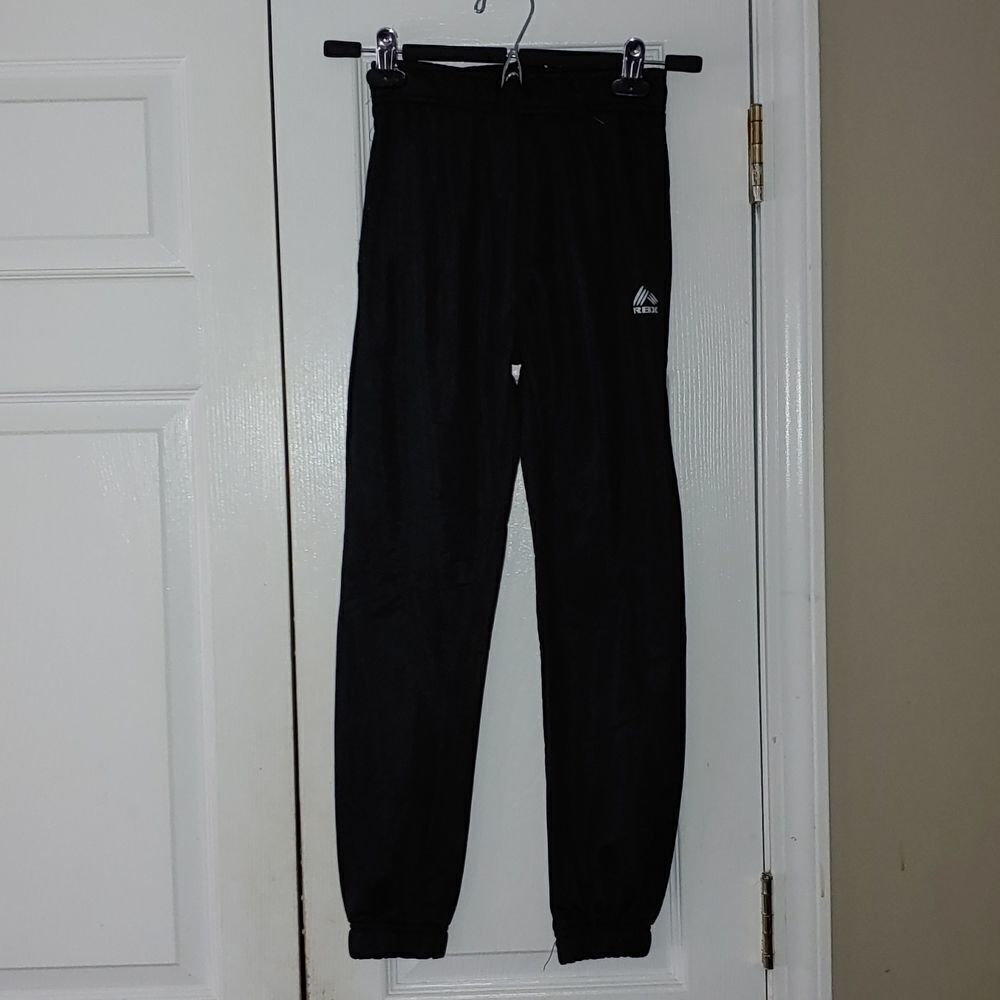 RBX black  black drawstring fleece lined cuffed sweatpants  Sz S (8)